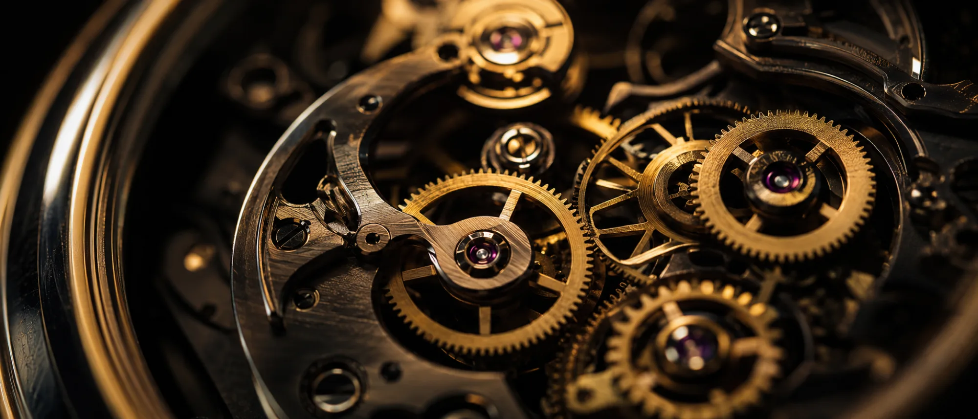 Watch movement macro, every part placed and moving on time