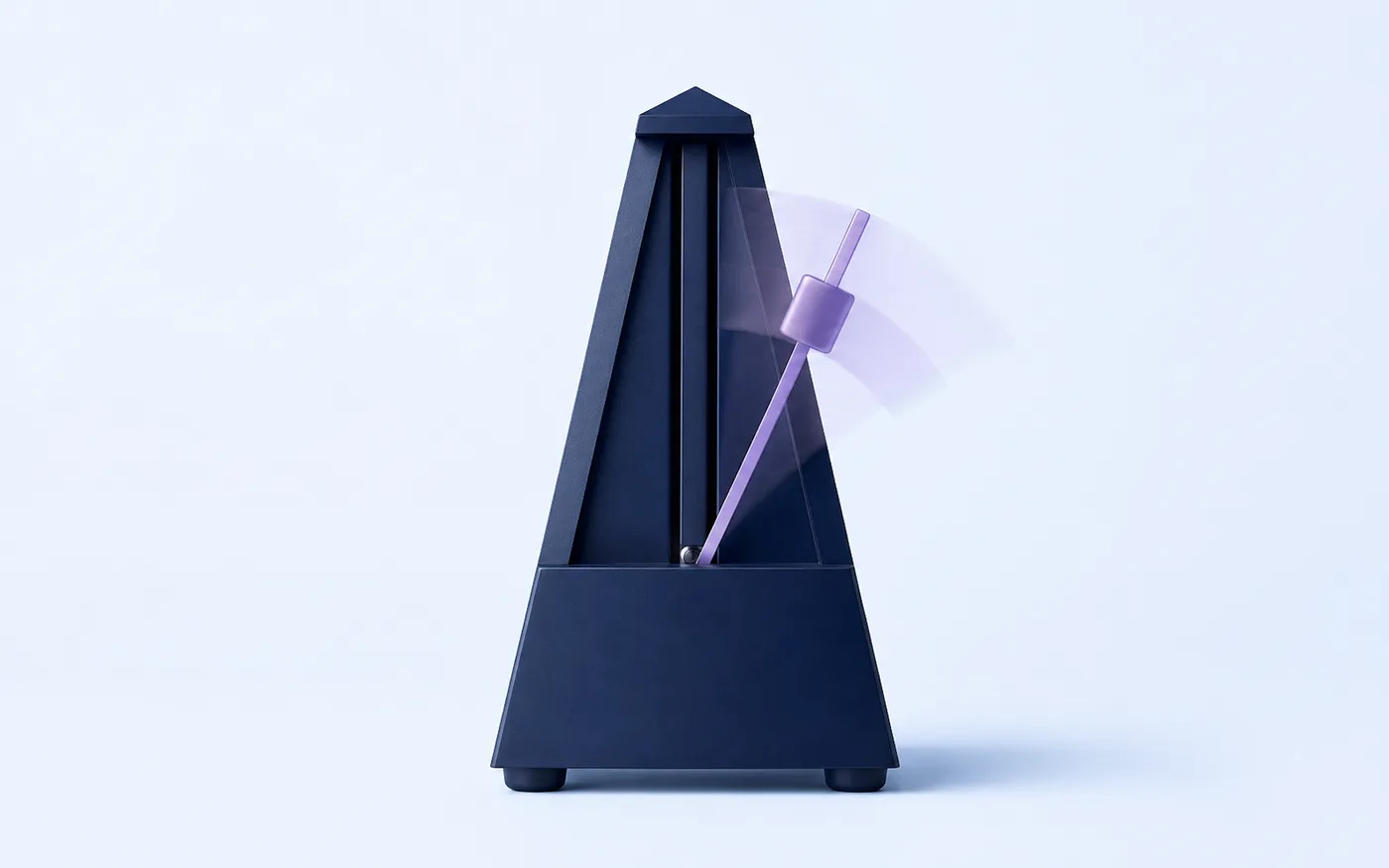 A metronome keeping steady time, payroll on rhythm